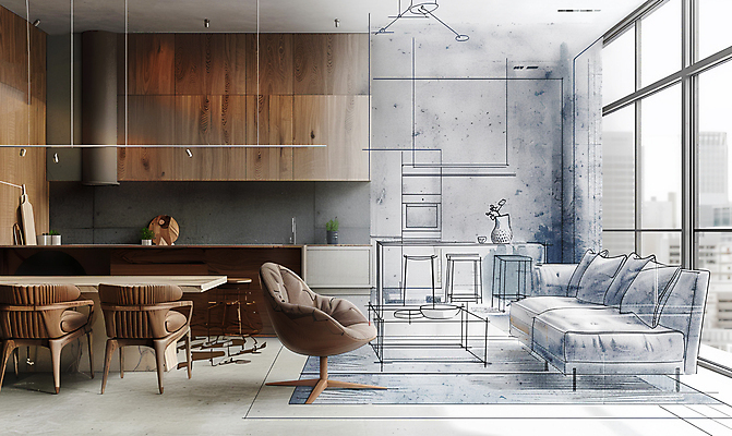 JPG 편집이미지 가구 창문 식탁 주택 사람없음 인테리어 소파 주방 카펫 스케치 목재가구 편집실사 AI컴퓨터그래픽 AI콘텐츠 디자인 생활용품 의자 탁자 미술 건물 CG 파일형식