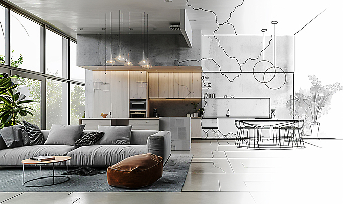 JPG 식물 편집이미지 가구 창문 식탁 조명 주택 사람없음 인테리어 소파 주방 카펫 스케치 편집실사 AI컴퓨터그래픽 AI콘텐츠 디자인 생활용품 의자 탁자 미술 건물 CG 파일형식