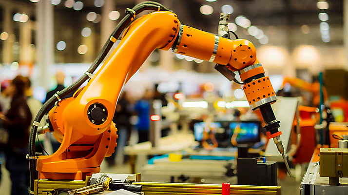 JPG 편집이미지 공장 조명 사람없음 주황색 기계 로봇 자동화 편집실사 AI포토 AI콘텐츠 컬러 공업 CG 파일형식