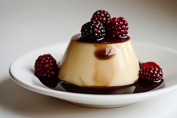 JPG 편집이미지 접시 사람없음 디지털합성 산딸기 시럽 푸딩 블랙베리 판나코타 편집실사 AI포토 AI콘텐츠 식기 과일 디저트 CG 파일형식