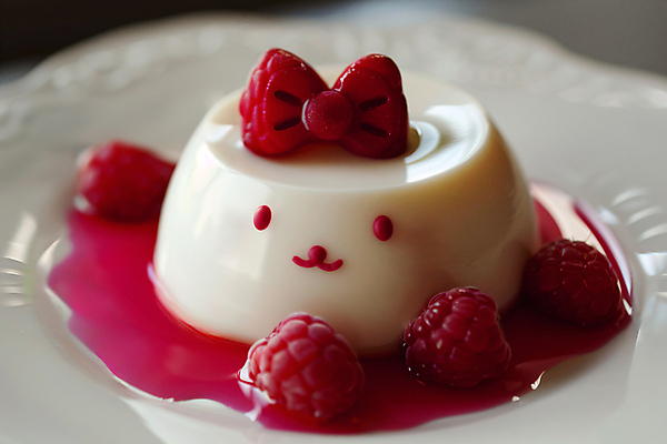 JPG 편집이미지 접시 리본 사람없음 디지털합성 산딸기 푸딩 딸기시럽 판나코타 편집실사 AI포토 AI콘텐츠 식기 과일 디저트 CG 시럽 파일형식