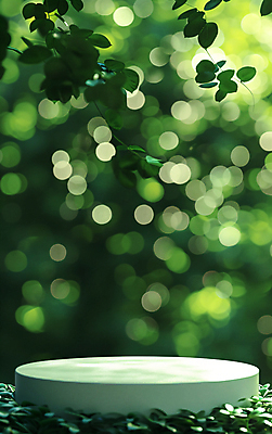 JPG 편집이미지 자연 나뭇잎 사람없음 야외 햇빛 단상 포디움 편집소스 보케백그라운드 편집실사 AI포토 AI콘텐츠 백그라운드 잎 태양 무대 CG 생태계 보케 파일형식