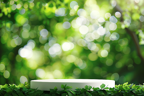 JPG 편집이미지 자연 나뭇잎 사람없음 야외 햇빛 단상 포디움 편집소스 보케백그라운드 편집실사 AI포토 AI콘텐츠 백그라운드 잎 태양 무대 CG 생태계 보케 파일형식