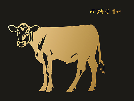 일러스트 사람없음 금색 최고 소 황금 등급 국내일러스트 AI파일 컬러 포유류 파일형식 벡터
