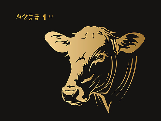 일러스트 사람없음 금색 최고 소 황금 등급 국내일러스트 AI파일 컬러 포유류 파일형식 벡터