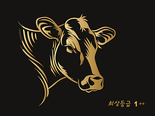 일러스트 사람없음 금색 최고 소 황금 등급 국내일러스트 AI파일 컬러 포유류 파일형식 벡터