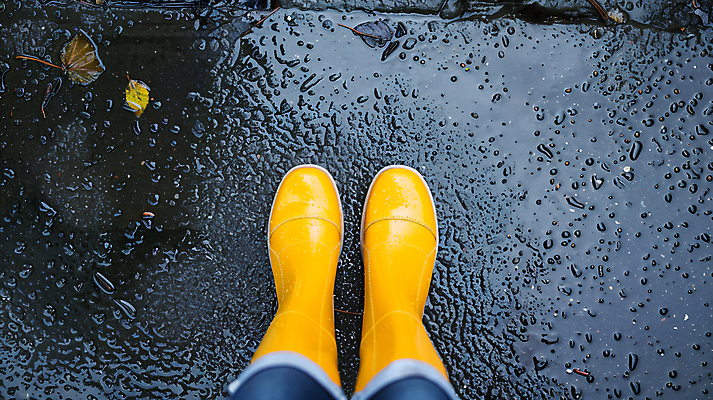 JPG 편집이미지 발 나뭇잎 장화 한명 성인 신체부위 노란색 아스팔트 디지털합성 장마 성인한명만 편집실사 AI인물포토 AI콘텐츠 1 도로 컬러 신발 잎 사람 비_날씨 CG 성인만 파일형식 AI포토