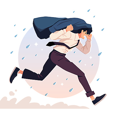 전신 캐릭터 남자 일러스트 우산 한명 성인 반짝임 달리기 재킷 잡기 직장인 비 빗방울 먼지 성인남자한명만 국내일러스트 일러캐릭터 AI파일 자연요소 직업 1 모션 날씨 사람 외투 비_날씨 남자한명만 성인남자만 파일형식 벡터