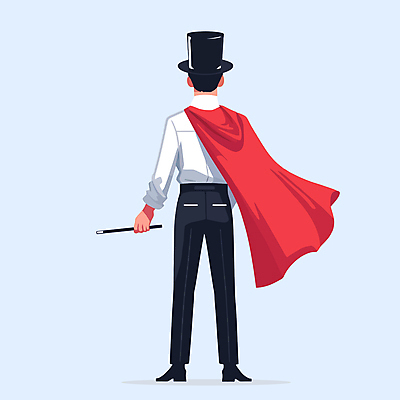 전신 남자 구두 셔츠 일러스트 한명 성인 빨간색 마술 마술사 망토 마술사모자 마술지팡이 성인남자한명만 벡터 국내일러스트 AI파일 모자_잡화 1 컬러 신발 상의 사람 마술도구 남자한명만 성인남자만 파일형식