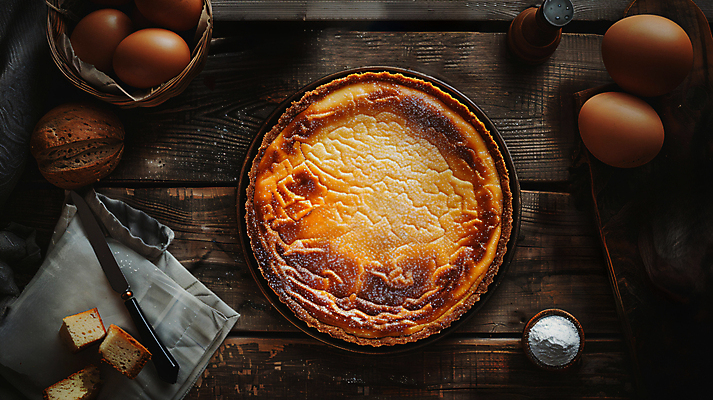 JPG 편집이미지 조각 사람없음 계란 나이프 설탕 디지털합성 치즈케이크 홈메이드 라탄바구니 편집실사 AI포토 AI콘텐츠 식기 바구니 케이크 알 칼 CG 만들기 파일형식