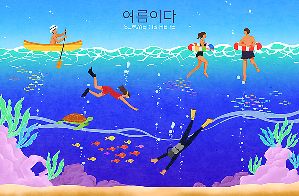 전신 PSD 여자 남자 수영복 바다 일러스트 고글 여러명 성인 타이포그라피 여름 파란색 수중 수영 물방울 보트 스노클링 거북이 오리발 잠수 튜브 산소통 스노클링용품 성인만 물고기떼 국내일러스트 문자 옷 계절 스포츠용품 컬러 다수 배_교통 파충류 통 어류 사람 수상스포츠 파일형식