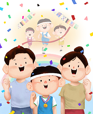 전신 PSD 여자 남자 초등학생 어린이 스포츠 무지개 일러스트 성공 웃음 소년 여러명 상반신 성인 달리기 파이팅 기쁨 우승 최고 꽃가루 금메달 체육대회 대회 금상 시상 영재 국내일러스트 자연요소 학생 감정 다수 컨셉 모션 표정 사람 가루 상패 메달 체육 파일형식