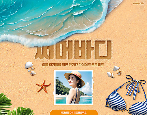 PSD 편집이미지 여자 모래 파도 다이어트 조개 불가사리 한명 사람 상반신 성인 타이포그라피 해변 여름 비키니 모래사장 밀짚모자 폴라로이드 야자수잎 성인여자한명만 이미지편집 문자 모자_잡화 1 계절 수영복 바다 잎 어패류 극피동물 건강 카메라 여자한명만 성인여자만 파일형식