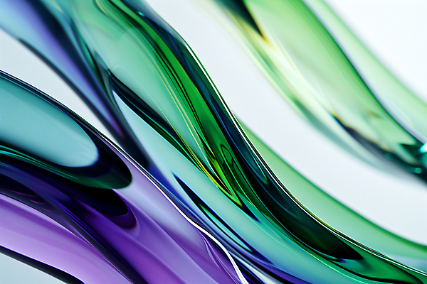 JPG 편집이미지 곡선 유리 재질 추상 사람없음 초록색 디지털 보라색 투명 편집소스 편집실사 AI컴퓨터그래픽 AI콘텐츠 선 컬러 무늬 CG 파일형식