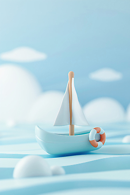 JPG 편집이미지 바다 하늘색 사람없음 여름 3D 귀여움 보트 튜브 편집3D AI컴퓨터그래픽 AI콘텐츠 계절 컨셉 배_교통 파란색 디지털합성 파일형식