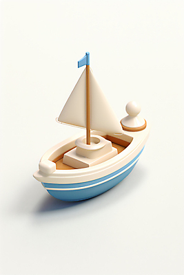 JPG 편집이미지 하늘색 사람없음 여름 3D 귀여움 흰색 보트 편집3D AI컴퓨터그래픽 AI콘텐츠 계절 컬러 컨셉 배_교통 파란색 디지털합성 파일형식