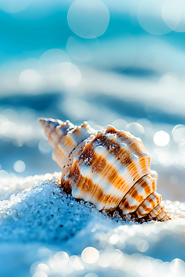 JPG 편집이미지 모래 해변 사람없음 껍질 소라 보케 편집실사 AI포토 AI콘텐츠 바다 어패류 CG 파일형식