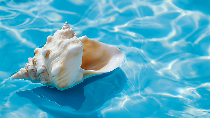 JPG 편집이미지 물결 바다 사람없음 껍질 소라 카피스페이스 편집실사 AI포토 AI콘텐츠 어패류 공백 CG 파일형식