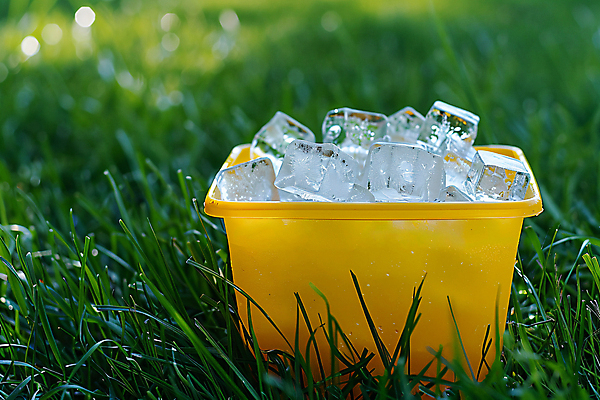 JPG 편집이미지 잔디 사람없음 야외 얼음 차가움 시원함 디지털합성 편집실사 AI포토 AI콘텐츠 자연요소 식물 CG 파일형식