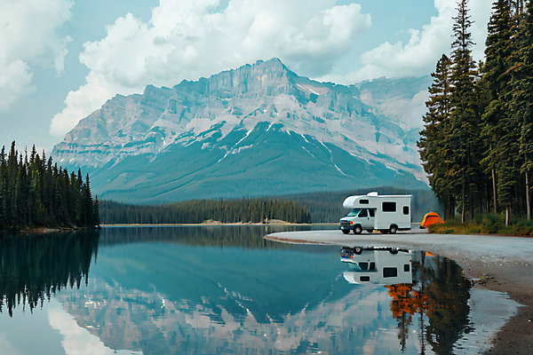 JPG 나무 편집이미지 호수 여행 휴식 산 텐트 풍경 사람없음 여름휴가 반사 디지털합성 캠핑카 편집실사 AI포토 AI콘텐츠 식물 컨셉 자동차 휴가 캠핑도구 CG 파일형식 여름_계절