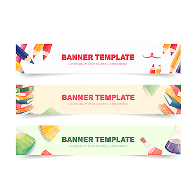 템플릿 배너 배너템플릿 교육 가로배너 색연필 수채화 실험 사람없음 책 컬러풀 연필 물감 현수막 플라스크 에듀 배너세트 AI파일 컬러 학용품 실험기구 가로 세트 필기구 미술도구 에듀케이션 파일형식 벡터