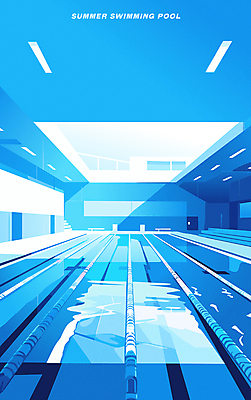 라이프스타일 일러스트 사람없음 여름 파란색 운동 수영 시원함 천장 심플 부표 실내수영장 국내일러스트 AI파일 계절 컬러 수영장 실내 건강 생활 수상스포츠 파일형식 벡터