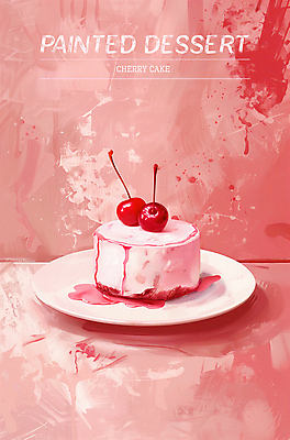 PSD 편집이미지 접시 디자인 포스터 조각 타이포그라피 사람없음 빨간색 케이크 페인트 체리 달콤 질감 플레이트 이미지편집 문자 식기 컬러 과일 디저트 맛 스키용품 파일형식