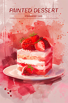 PSD 편집이미지 접시 디자인 포스터 조각 딸기 타이포그라피 사람없음 빨간색 케이크 페인트 달콤 질감 플레이트 이미지편집 문자 식기 컬러 과일 디저트 맛 스키용품 파일형식