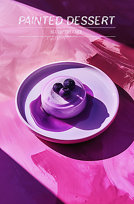 PSD 편집이미지 접시 디자인 포스터 조각 타이포그라피 사람없음 케이크 보라색 페인트 달콤 질감 블루베리 플레이트 이미지편집 문자 식기 컬러 과일 디저트 맛 스키용품 파일형식