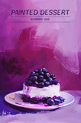 PSD 편집이미지 접시 디자인 포스터 조각 타이포그라피 사람없음 케이크 보라색 페인트 달콤 질감 블루베리 플레이트 이미지편집 문자 식기 컬러 과일 디저트 맛 스키용품 파일형식