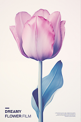 PSD 편집이미지 꽃잎 포스터 분홍색 타이포그라피 사람없음 튤립 투명 우아함 필름 아날로그 이미지편집 문자 꽃 컬러 컨셉 파일형식