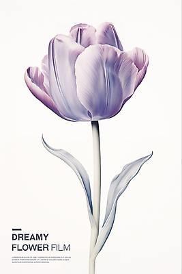 PSD 편집이미지 꽃잎 포스터 타이포그라피 사람없음 보라색 튤립 투명 우아함 필름 아날로그 이미지편집 문자 꽃 컬러 컨셉 파일형식