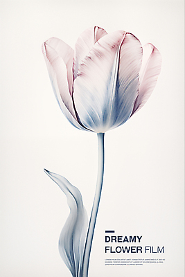 PSD 편집이미지 꽃잎 포스터 분홍색 타이포그라피 사람없음 튤립 투명 우아함 필름 아날로그 이미지편집 문자 꽃 컬러 컨셉 파일형식