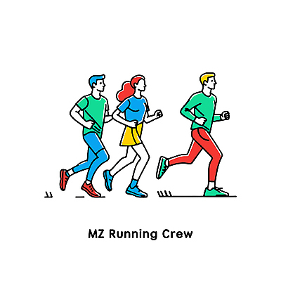 전신 여자 남자 스포츠 일러스트 성인 타이포그라피 세명 운동복 컬러풀 달리기 운동 그룹 활기 러닝 성인만 국내일러스트 AI파일 문자 옷 컬러 컨셉 모션 건강 사람 파일형식 벡터