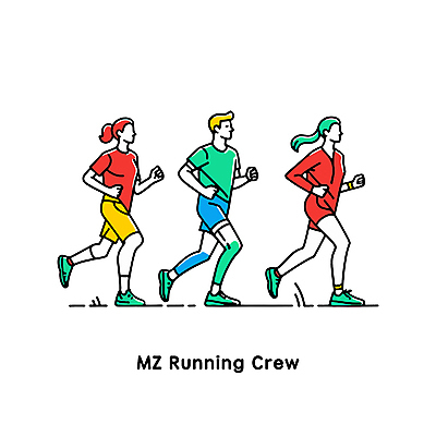 전신 여자 남자 스포츠 일러스트 성인 타이포그라피 세명 운동복 컬러풀 달리기 운동 그룹 활기 러닝 성인만 국내일러스트 AI파일 문자 옷 컬러 컨셉 모션 건강 사람 파일형식 벡터