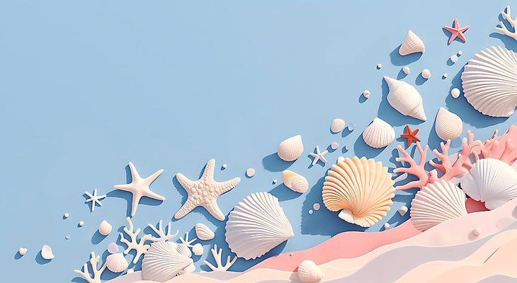 JPG 편집이미지 자연 불가사리 프레임 해변 사람없음 파란색 돌_바위 화려 조개껍데기 산호초 카피스페이스 편집실사 바다 컬러 컨셉 조개 극피동물 공백 수중식물 CG 생태계 파일형식