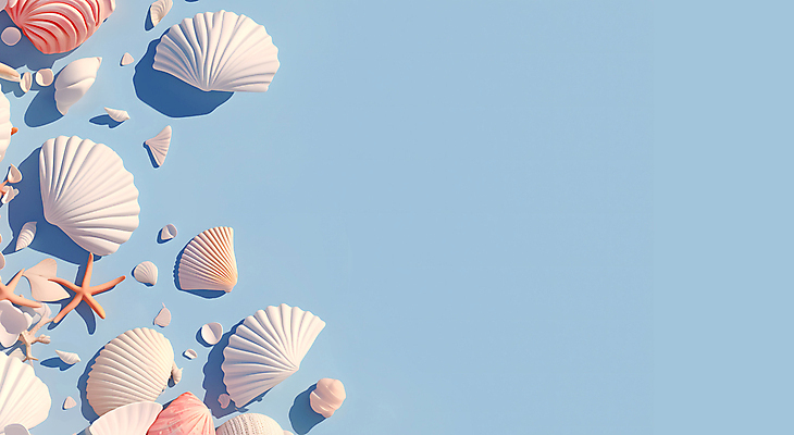 JPG 편집이미지 자연 불가사리 프레임 해변 사람없음 파란색 돌_바위 화려 조개껍데기 산호초 카피스페이스 편집실사 바다 컬러 컨셉 조개 극피동물 공백 수중식물 CG 생태계 파일형식