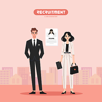 전신 캐릭터 여자 남자 가방 일러스트 들기 성인 두명 건물 빨간색 도전 도시 직장인 비즈니스맨 비즈니스우먼 주머니손 이력서 모집 구인구직 채용 채용공고 성인만 청년취업 일러캐릭터 AI파일 직업 건축물 잡화 컬러 비즈니스 모션 사람 구직 구인 파일형식 벡터
