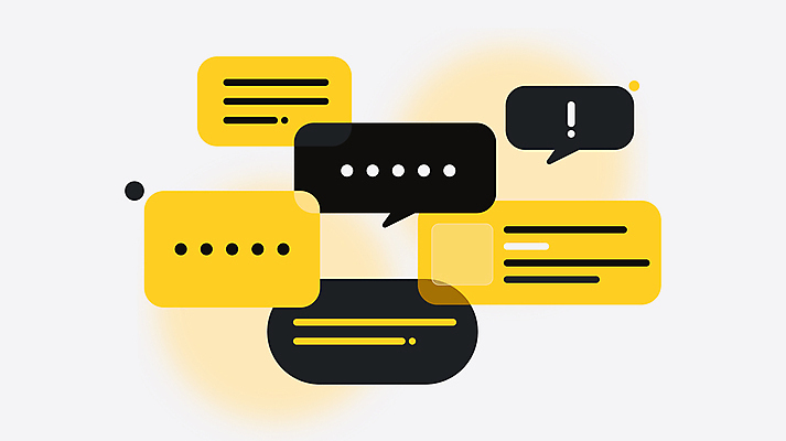 선 말풍선 일러스트 비즈니스 커뮤니케이션 대화 사람없음 그래픽 노란색 점 메시지 느낌표 소통 국내일러스트 AI파일 기호 컬러 컨셉 말하기 파일형식 벡터