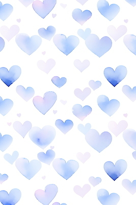 JPG 패턴 일러스트 수채화 사람없음 파란색 귀여움 하트 하트백그라운드 그라데이션 국내일러스트 AI일러스트 AI콘텐츠 모양 컬러 백그라운드 컨셉 무늬 파일형식