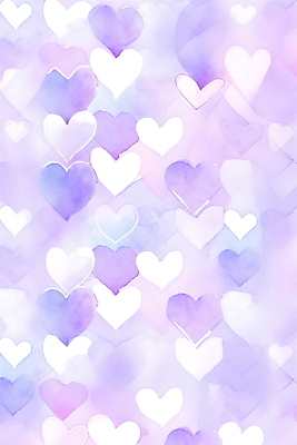 JPG 패턴 일러스트 수채화 사람없음 귀여움 보라색 하트 하트백그라운드 그라데이션 국내일러스트 AI일러스트 AI콘텐츠 모양 컬러 백그라운드 컨셉 무늬 파일형식