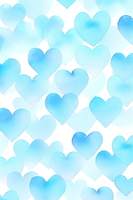 JPG 패턴 일러스트 수채화 사람없음 파란색 귀여움 하트 하트백그라운드 그라데이션 국내일러스트 AI일러스트 AI콘텐츠 모양 컬러 백그라운드 컨셉 무늬 파일형식