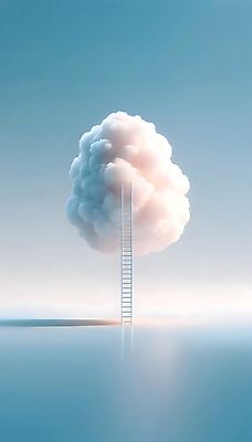 JPG 구름 편집이미지 하늘색 사다리 상상 하늘 추상 풍경 사람없음 평화 꿈 솜 디지털합성 창의성 파스텔톤 편집소스 편집실사 AI컴퓨터그래픽 AI콘텐츠 자연요소 컬러 컨셉 무늬 파란색 도구 CG 파일형식