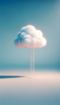 JPG 구름 편집이미지 하늘색 사다리 상상 하늘 추상 풍경 사람없음 평화 꿈 솜 디지털합성 창의성 파스텔톤 편집소스 편집실사 AI컴퓨터그래픽 AI콘텐츠 자연요소 컬러 컨셉 무늬 파란색 도구 CG 파일형식