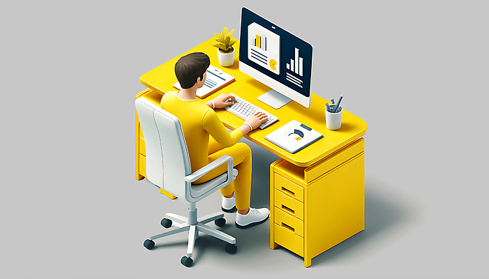 PSD 편집이미지 남자 의자 그래프 직장 한명 앉기 성인 사무실 노란색 모니터 키보드 업무 작업 책상 분석 디지털합성 문서 워커홀릭 성인남자한명만 편집소스 편집3D 1 컬러 가구 컨셉 회사 비즈니스 모션 사람 컴퓨터 3D 남자한명만 성인남자만 파일형식