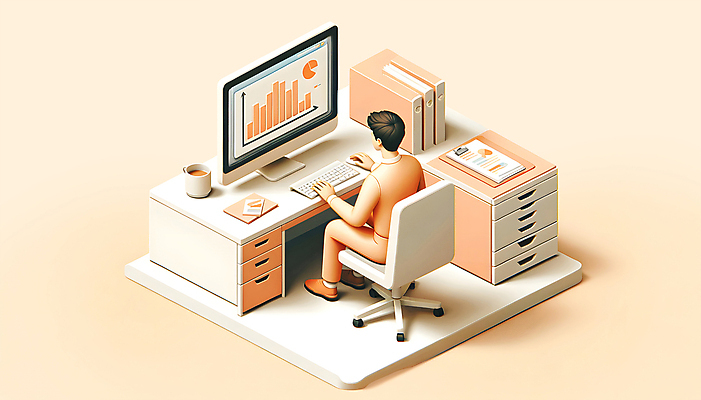 PSD 편집이미지 남자 의자 그래프 직장 한명 앉기 성인 사무실 노란색 모니터 주황색 키보드 업무 작업 책상 분석 디지털합성 문서 워커홀릭 성인남자한명만 편집소스 편집3D 1 컬러 가구 컨셉 회사 비즈니스 모션 사람 컴퓨터 3D 남자한명만 성인남자만 파일형식