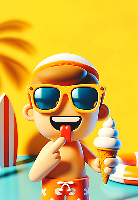 JPG 편집이미지 캐릭터 모자 남자 수영복 어린이 자연 휴가 아이스크림 입벌림 한명 들기 소년 여름 선글라스 노란색 서핑보드 혀 먹기 즐거움 튜브 활기 소년한명만 편집3D AI컴퓨터그래픽 AI콘텐츠 1 잡화 옷 계절 감정 안경 컬러 컨셉 모션 디저트 표정 사람 3D 보드_스포츠 입 생태계 남자한명만 소년만 파일형식