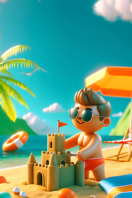 JPG 구름 편집이미지 캐릭터 남자 수영복 어린이 자연 하늘 휴가 한명 소년 해변 여름 파란색 선글라스 깃발 파라솔 즐거움 선베드 모래성 튜브 활기 모래놀이 야자수잎 소년한명만 편집3D AI컴퓨터그래픽 AI콘텐츠 자연요소 1 옷 계절 감정 안경 모래 바다 컬러 컨셉 잎 의자 놀이 사람 3D 생태계 남자한명만 소년만 파일형식