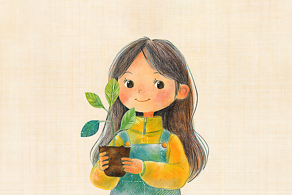 JPG 나무 모자 여자 화분 어린이 일러스트 자연 한명 들기 소녀 노란색 귀여움 환경 꿈 농부 멜빵 꿈나무 소녀한명만 카피스페이스 국내일러스트 AI일러스트 AI콘텐츠 식물 직업 1 잡화 컬러 컨셉 모션 사람 공백 생태계 여자한명만 소녀만 파일형식