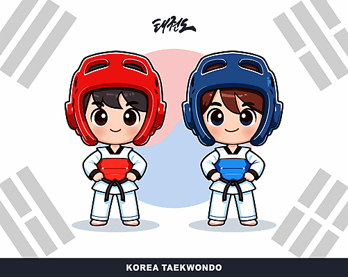 남자 어린이 허리손 일러스트 캘리그라피 소년 두명 운동 태극기 보호장비 태권도 태권도복 소년만 국내일러스트 AI파일 포즈 건강 도복 사람 격투기 장비 국기 남자만 어린이만 파일형식 벡터